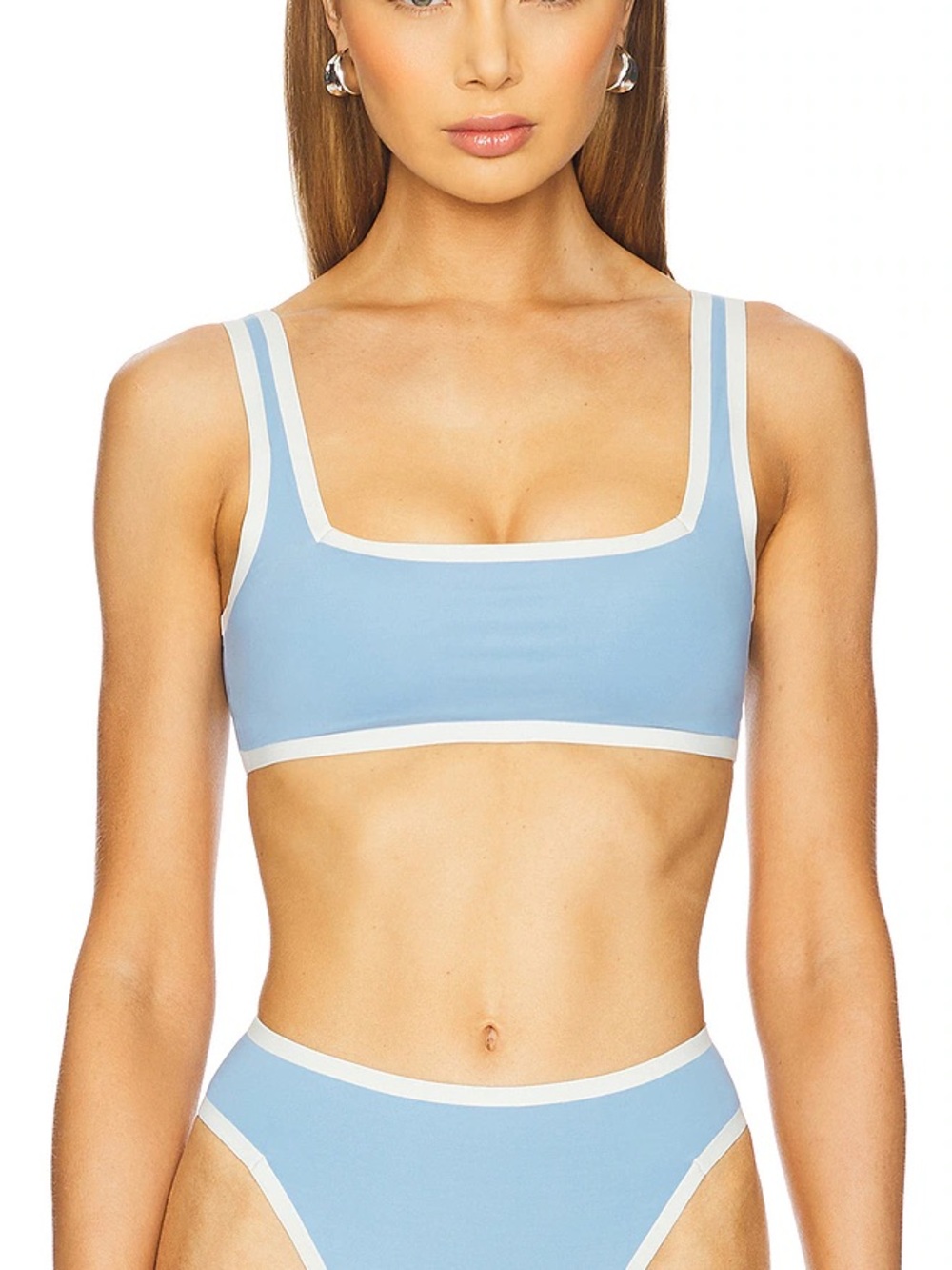 New LSPACE x REVOLVE Ace Bikini Top in Aura Blue & Cream Size Large